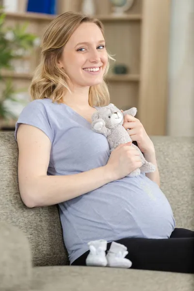 Pregnant Woman Toy Teddy Bear — Stock Photo, Image