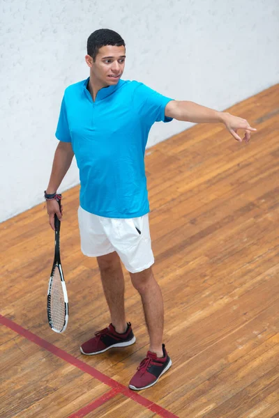 Homme Pendant Formation Jeu Squash — Photo