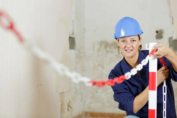 Happy Smiling Construction Woman — Foto Stock