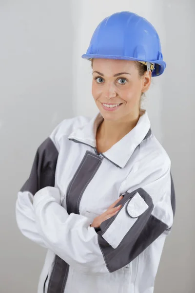 Portrait Female Worker Construction Industry — 图库照片