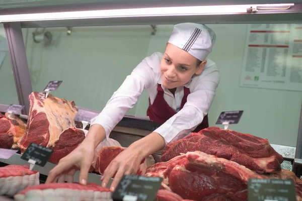 Fêmea Variando Carne Mulher — Fotografia de Stock