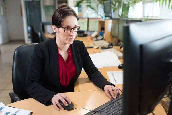 Geschäftsfrau Benutzt Einen Computer — Stockfoto