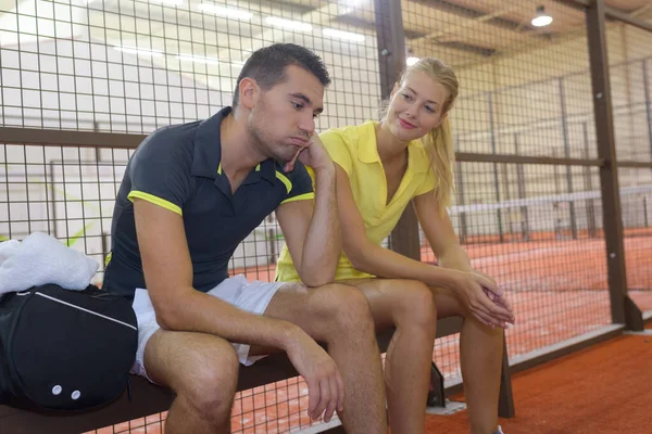 Couple Tennis Après Match — Photo