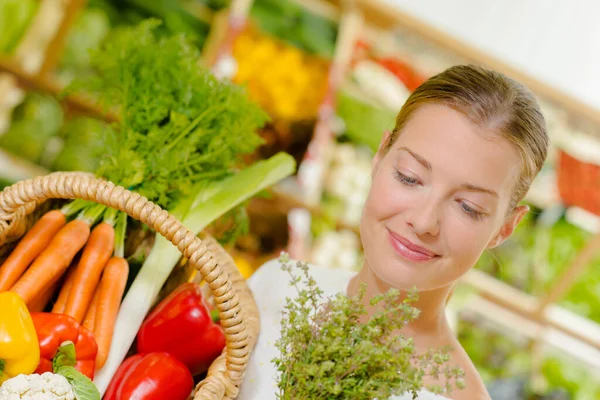 Acheter Des Légumes Supermarché Local — Photo