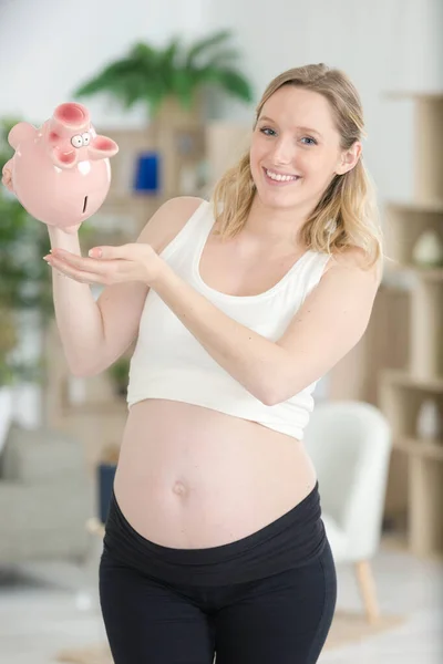 Dinero Ahorro Donación Economizar Embarazo Financiación Concepto — Foto de Stock