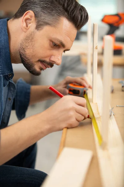 Carpentry Workshop Craft Making Wooden Furniture Small Business — Stock Photo, Image