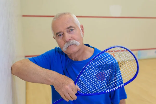Portrait Senior Man Tennis Player — Stock Photo, Image