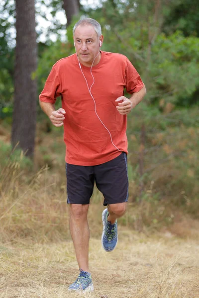 Hombre Corriendo Aire Libre Campo —  Fotos de Stock