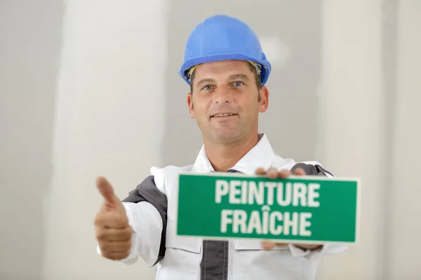 Painter Giving Sign — Stock Photo, Image