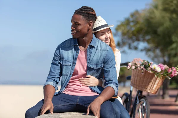 Pareja Feliz Pasar Buen Rato Playa — Foto de Stock