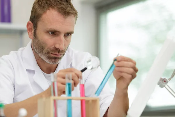 Male Researcher Holding Test Tube — Stock Photo, Image