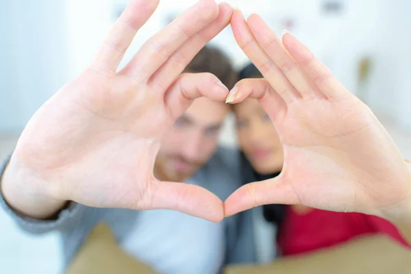 Een Hart Ontworpen Met Handen — Stockfoto