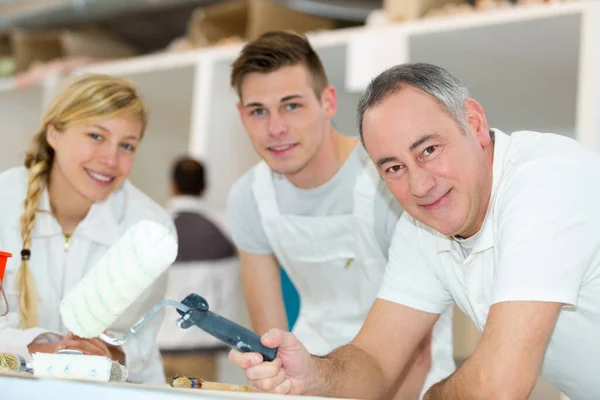 Leerling Schilders Het Werk — Stockfoto