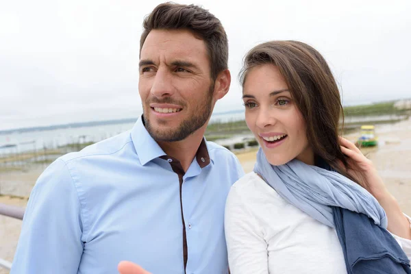 Retrato Una Pareja Playa — Foto de Stock