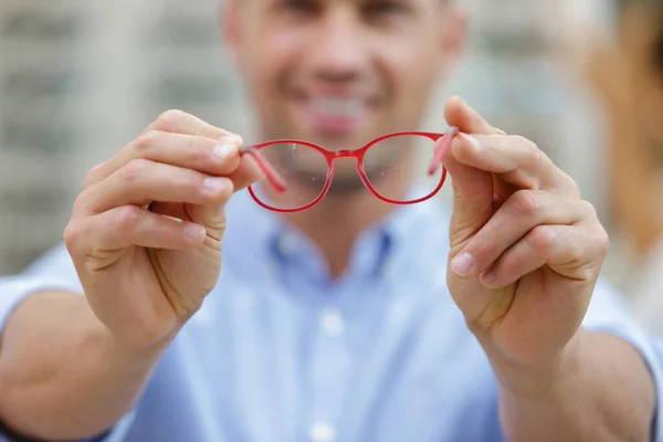 Porträttbild Leende Man Glasögon — Stockfoto
