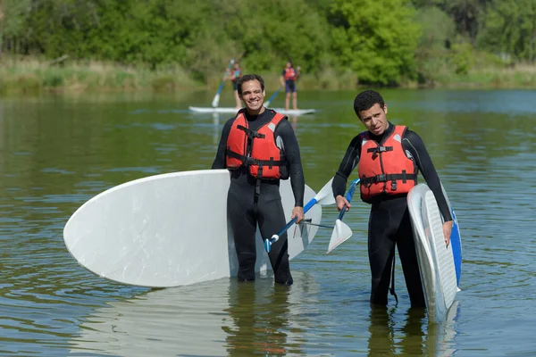 Hommes Après Session Surf Paddle — Photo