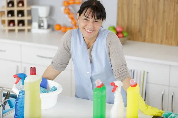 Uma Empregada Câmara Sênior Feliz — Fotografia de Stock