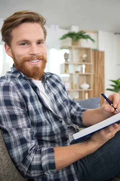 Handsome Man Studying Home — Stock Photo, Image