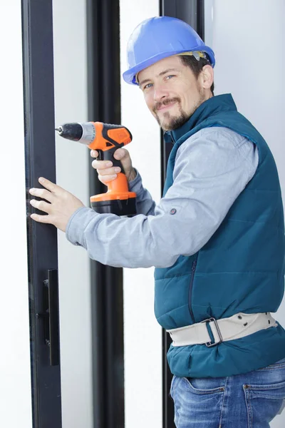 Repairman Working Power Drill — Stock Photo, Image