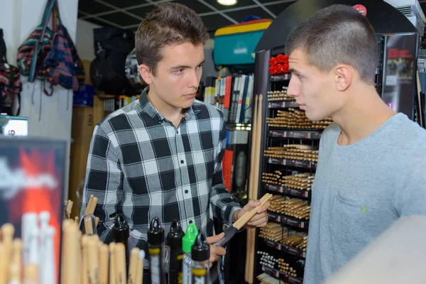 Young Men Drumstick Boutique — Stock Photo, Image