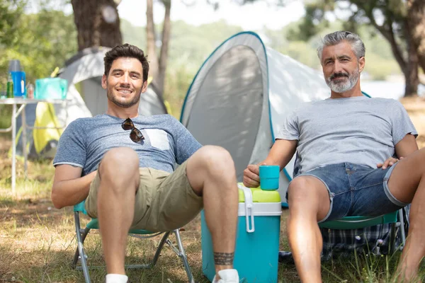 two men on camping holiday