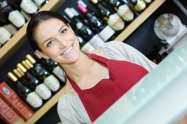 Žena Barman Kavárně Nebo Kavárně Kasa — Stock fotografie