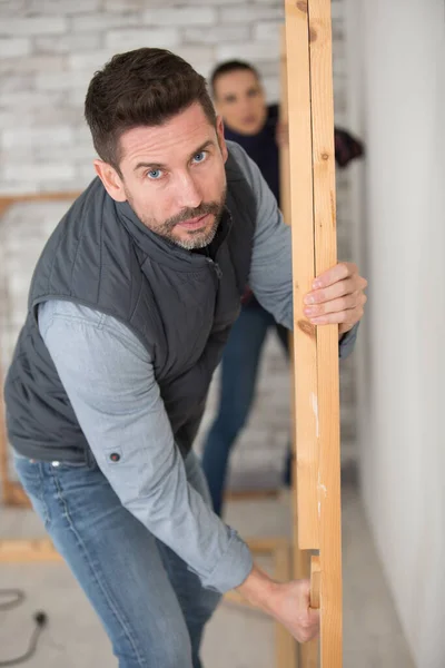 Handsome Middle Aged Carpenter Middle — Stockfoto