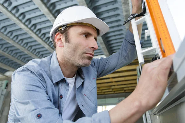 Close Measuring Tape Man — Stock Photo, Image