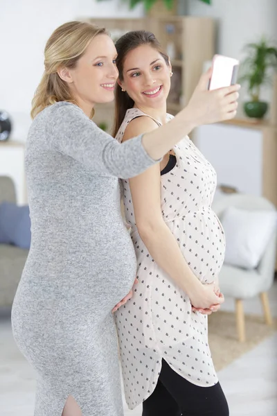 Zwei Schwangere Frauen Wollen Sich Jeden Moment Der Schwangerschaft Erinnern — Stockfoto