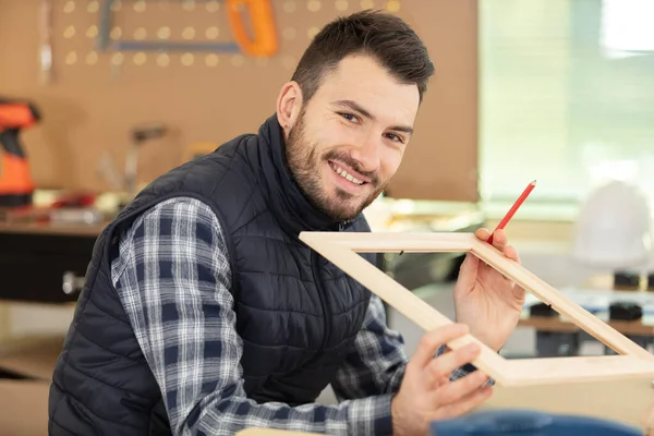 Image Mature Carpenter Workshop — Stock Photo, Image