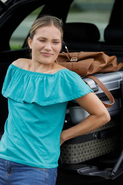 Próbál Préselni Bőröndök Autós Csomagtartó — Stock Fotó