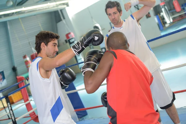 Portrait Man Avoiding Punch — Stock Photo, Image