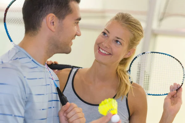 Çift Badminton Oyunu — Stok fotoğraf