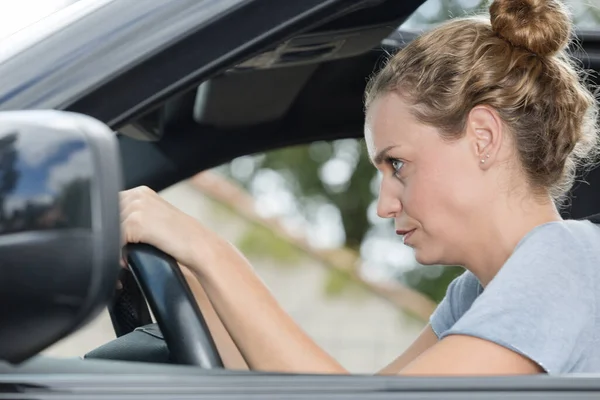 Focused Woman Driver Woman — Stock Photo, Image