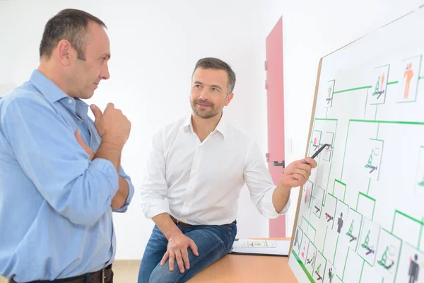 Dos Arquitectos Trabajando Con Planos — Foto de Stock