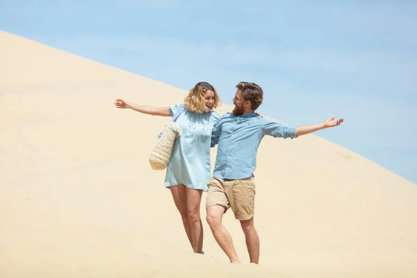 Couple Vacation Pilat Dune France — Stock Photo, Image