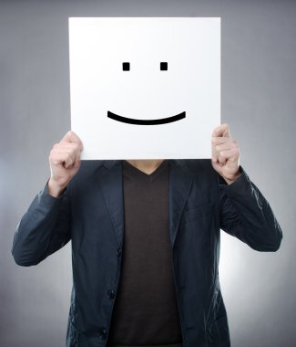 smiley sembol behind Man