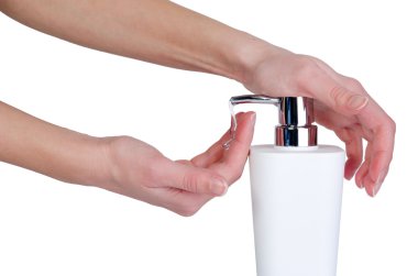 beyaz izole el yıkama