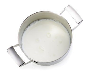 Milk in metal pot clipart