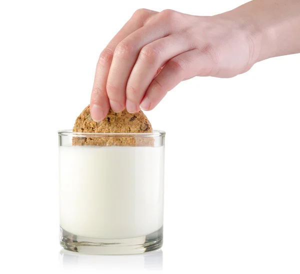 Dunking cookie v mléce — Stock fotografie