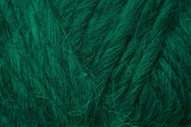 Yeşil yün iplik topu, kapat