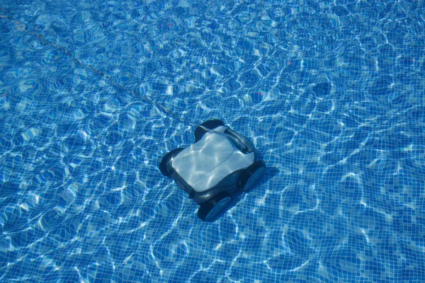 Cleaning Pool Floor Underwater Vacuum Cleaner Pool Maintenance Concept — Stock Photo, Image