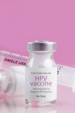 HPV vaccine. Vaccination, immunization, treatment that prevent infection by certain types of human papillomavirus. Healthcare And Medical concept.