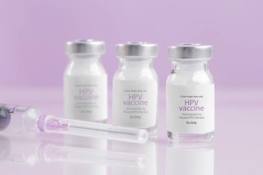 HPV vaccine. Vaccination, immunization, treatment that prevent infection by certain types of human papillomavirus. Healthcare And Medical concept.