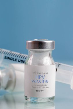 HPV vaccine. Vaccination, immunization, treatment that prevent infection by certain types of human papillomavirus. Healthcare And Medical concept.