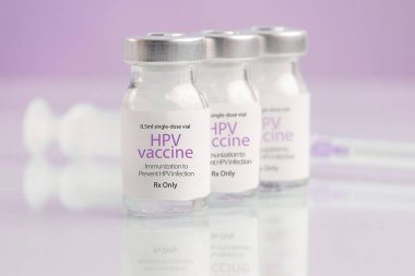 HPV vaccine. Vaccination, immunization, treatment that prevent infection by certain types of human papillomavirus. Healthcare And Medical concept.