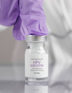 HPV vaccine. Vaccination, immunization, treatment that prevent infection by certain types of human papillomavirus. Healthcare And Medical concept.
