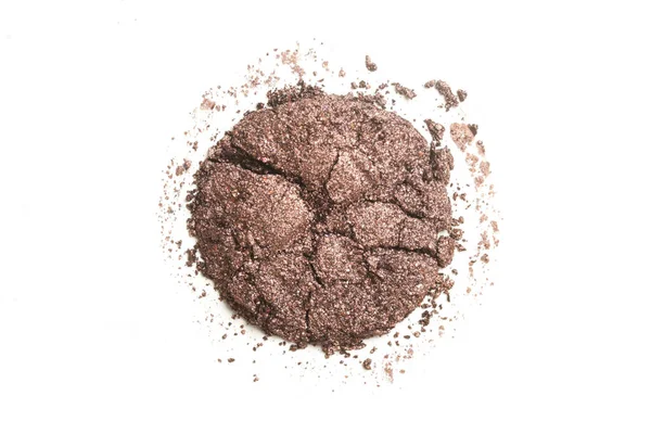 Sampel Makeup Coklat Hancur Diisolasi Pada Latar Belakang Putih — Stok Foto