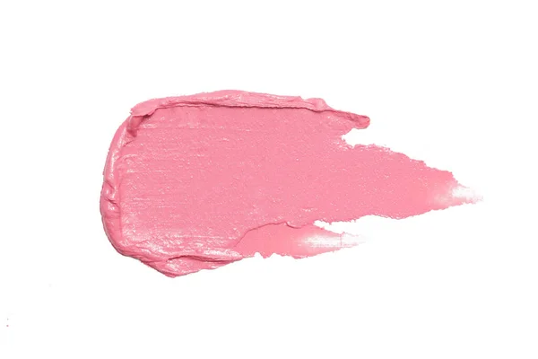 Roze Ceamy Make Monster Witte Achtergrond Decoratieve Cosmetische Uitstrijkjes — Stockfoto