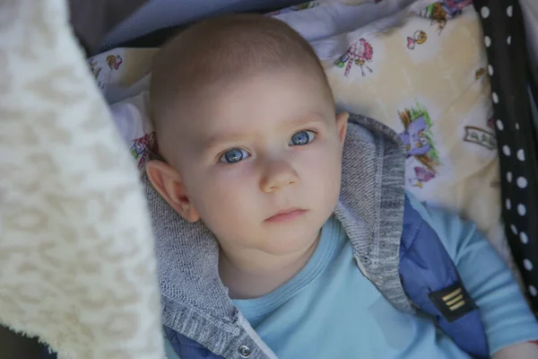 Portrait Cute Blue Eyed Baby Boy — Stock Photo, Image